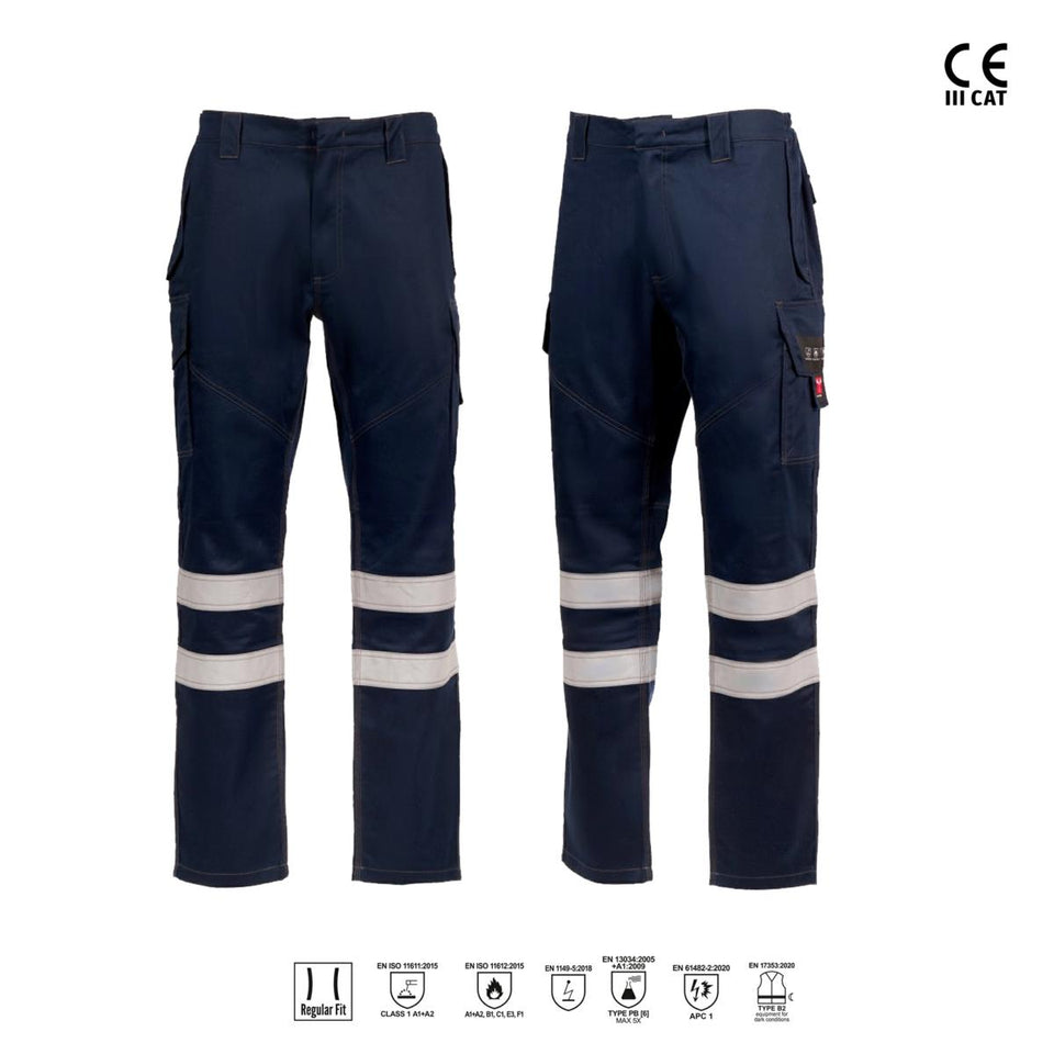 DEFENCE REFLEX PANTALONE CON BANDE RETRORIFLETTENTI PAYPER personalizzato con logo - Pubblienne