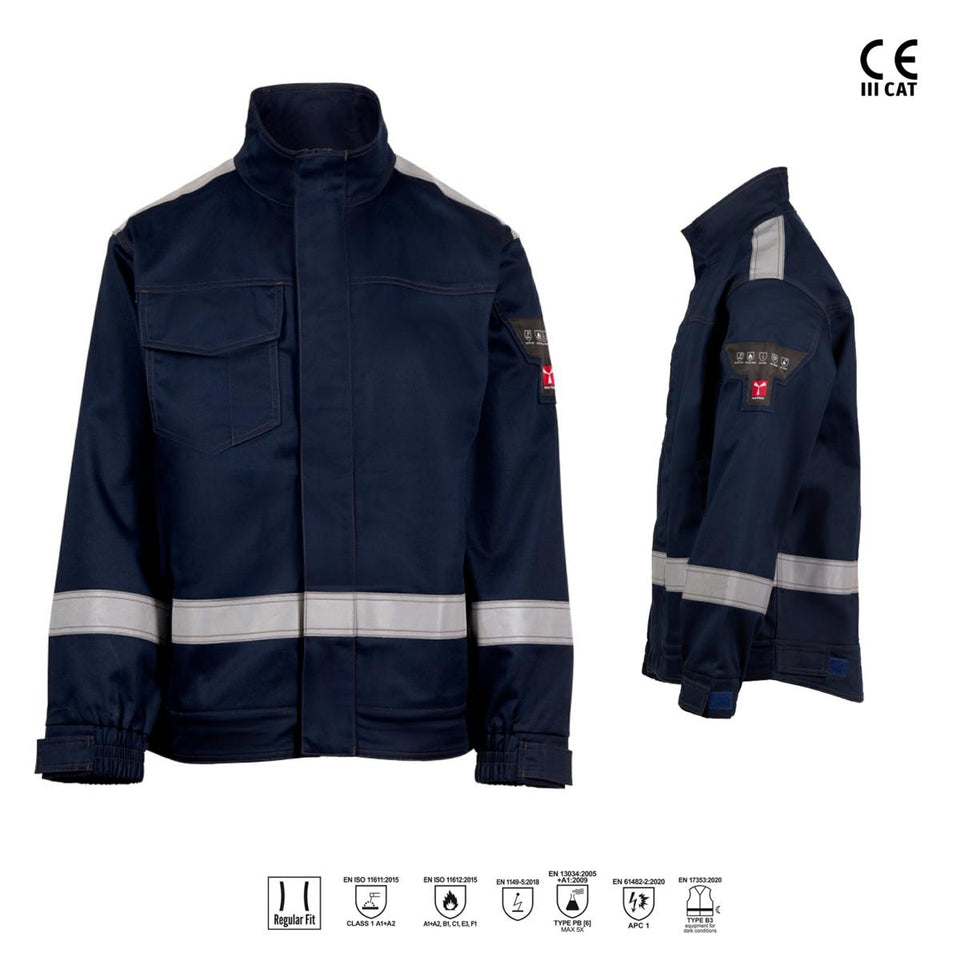 FENCE GIACCA IN TESSUTO ANTIS.CON BANDE RETRORIF.PAYPER personalizzato con logo - Pubblienne