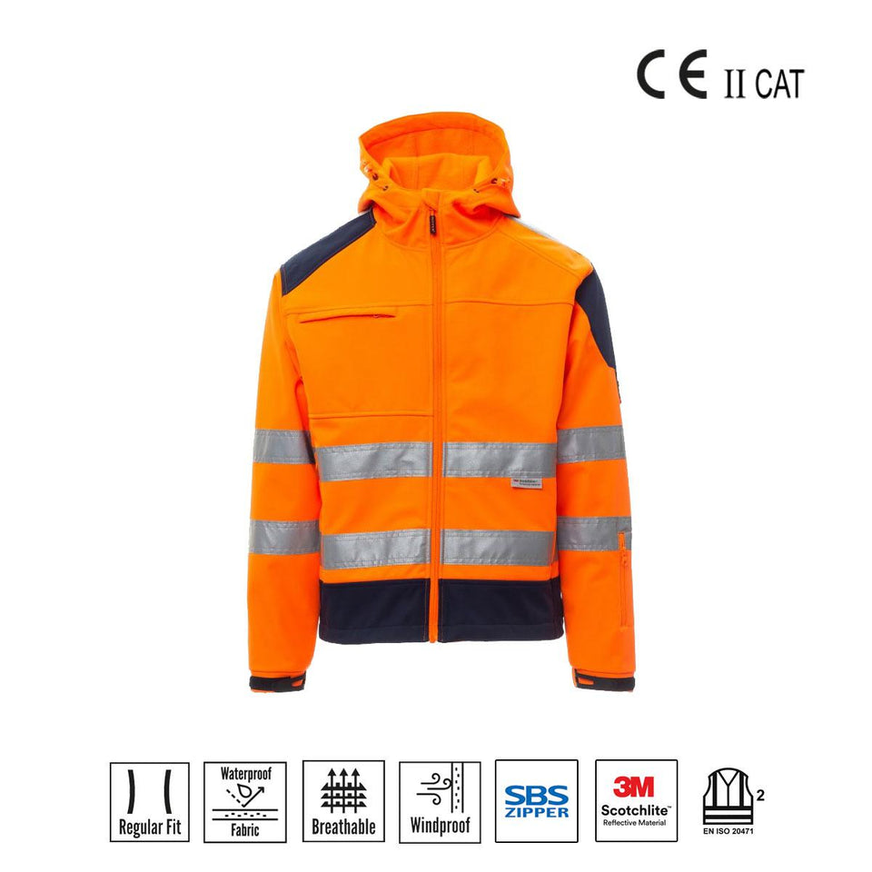 SHINE 2.0 SOFT SHELL ALTA VISIBILITÀ PAYPER personalizzato con logo - Pubblienne