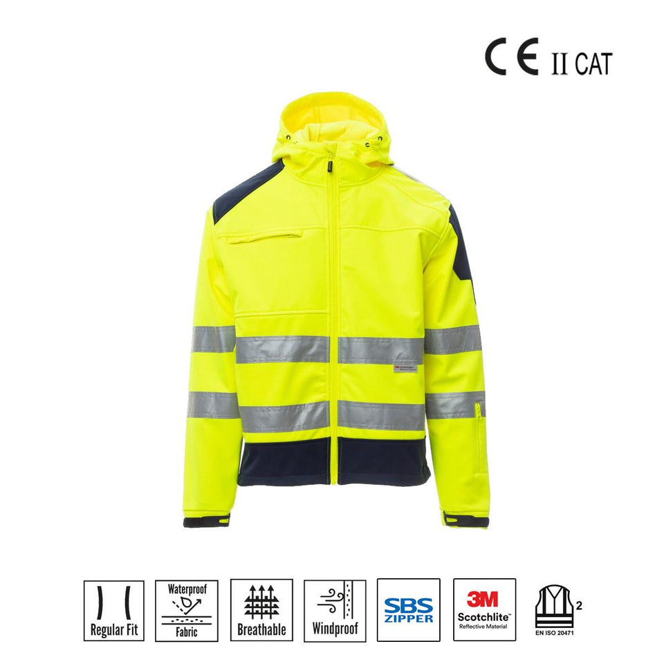 SHINE 2.0 SOFT SHELL ALTA VISIBILITÀ PAYPER personalizzato con logo - Pubblienne