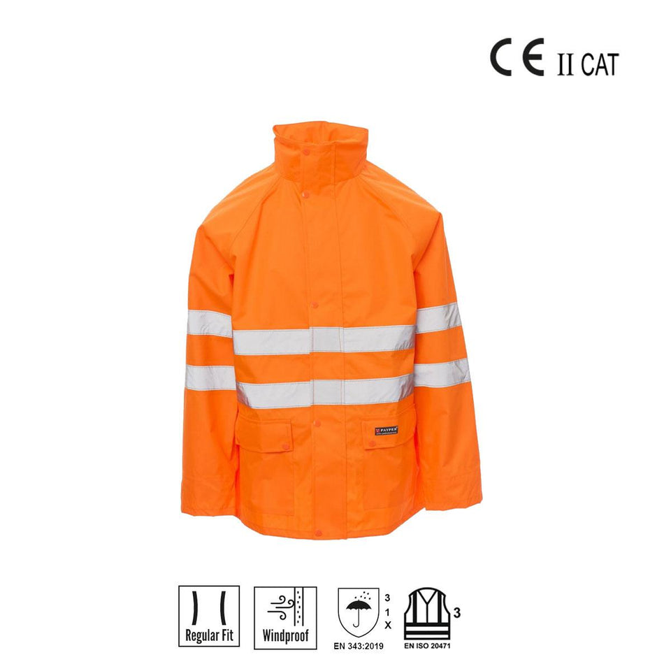 HURRICANE-JACKET Giacca antipioggia alta visibilità PAYPER personalizzato con logo - Pubblienne