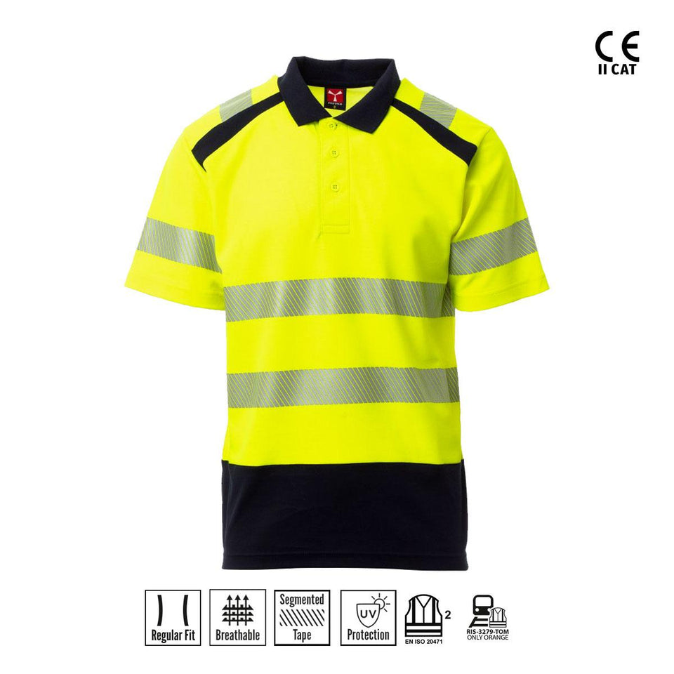 ROAD POLO M/C BICOLORE ALTA VISIBILITÀ PAYPER personalizzato con logo - Pubblienne