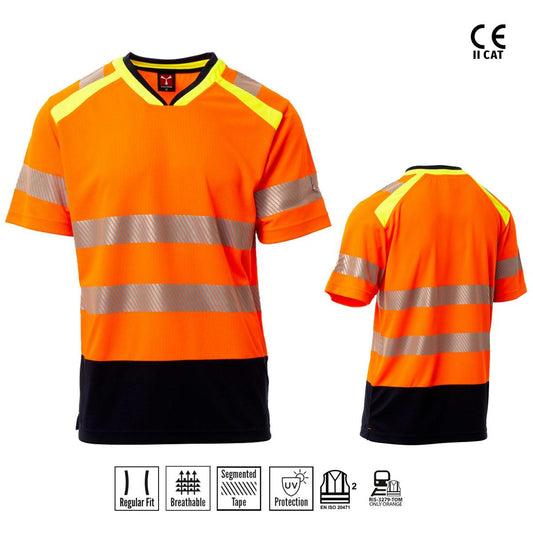 ALLEY T-SHIRT SCOLLO V ALTA VISIBILITÀ PAYPER personalizzato con logo - Pubblienne