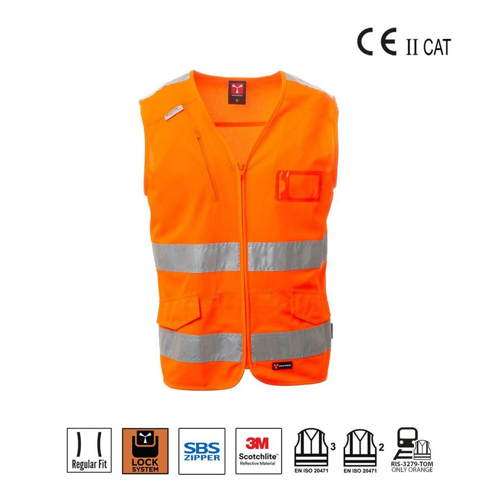 EXPERT GILET ALTA VISIBILITA' CON BANDE PAYPER personalizzato con logo - Pubblienne