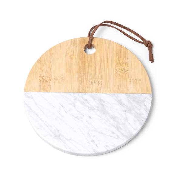 9257 Valdy - Tagliere In Marmo E Bamboo personalizzato con logo - Pubblienne