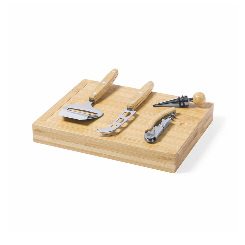 9260 FORMY - Set Vino E Formaggi In Bamboo personalizzato con logo - Pubblienne