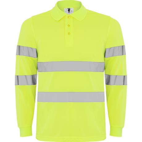 R9306 - Roly Polaris Manica Lunga Polo Uomo Alta Visibilità personalizzato con logo - Pubblienne