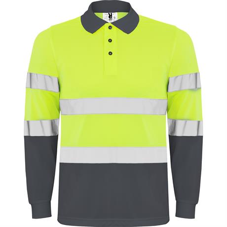 R9306 - Roly Polaris Manica Lunga Polo Uomo Alta Visibilità personalizzato con logo - Pubblienne