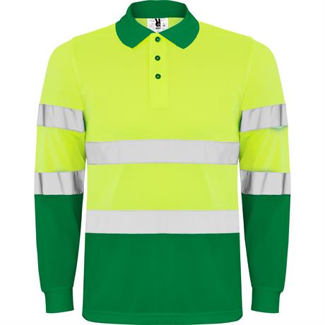 R9306 - Roly Polaris Manica Lunga Polo Uomo Alta Visibilità personalizzato con logo - Pubblienne