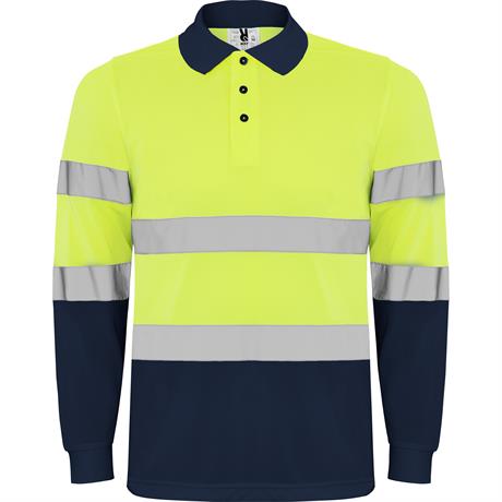 R9306 - Roly Polaris Manica Lunga Polo Uomo Alta Visibilità personalizzato con logo - Pubblienne