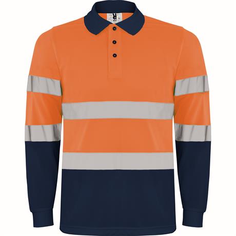 R9306 - Roly Polaris Manica Lunga Polo Uomo Alta Visibilità personalizzato con logo - Pubblienne