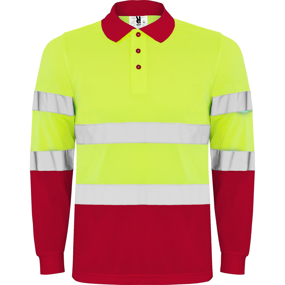 R9306 - Roly Polaris Manica Lunga Polo Uomo Alta Visibilità personalizzato con logo - Pubblienne