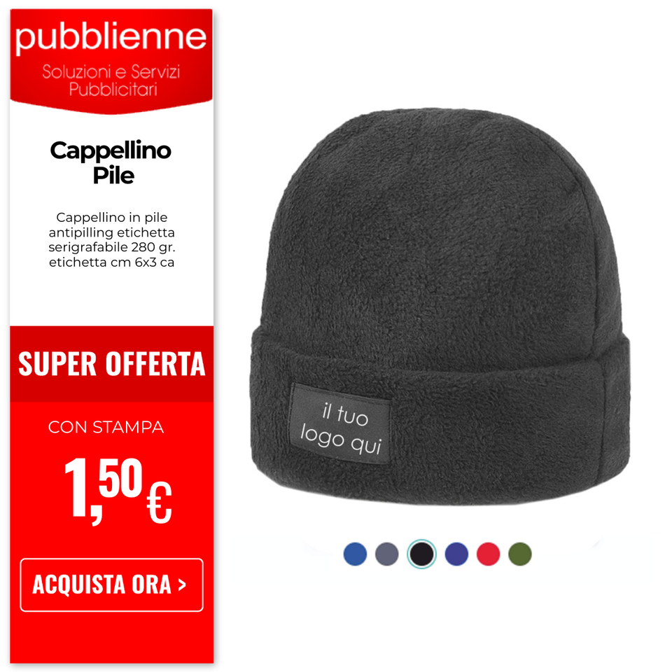 Cappellino Pile personalizzato con logo - Pubblienne
