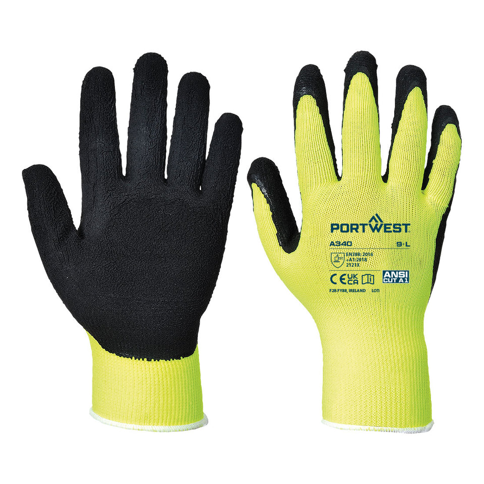 Guanti Grip Hi-Vis - Lattice Portwest personalizzato con logo - Pubblienne