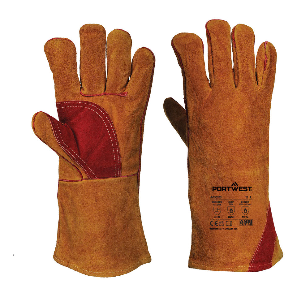 Guanto da saldatura rinforzato Portwest personalizzato con logo - Pubblienne