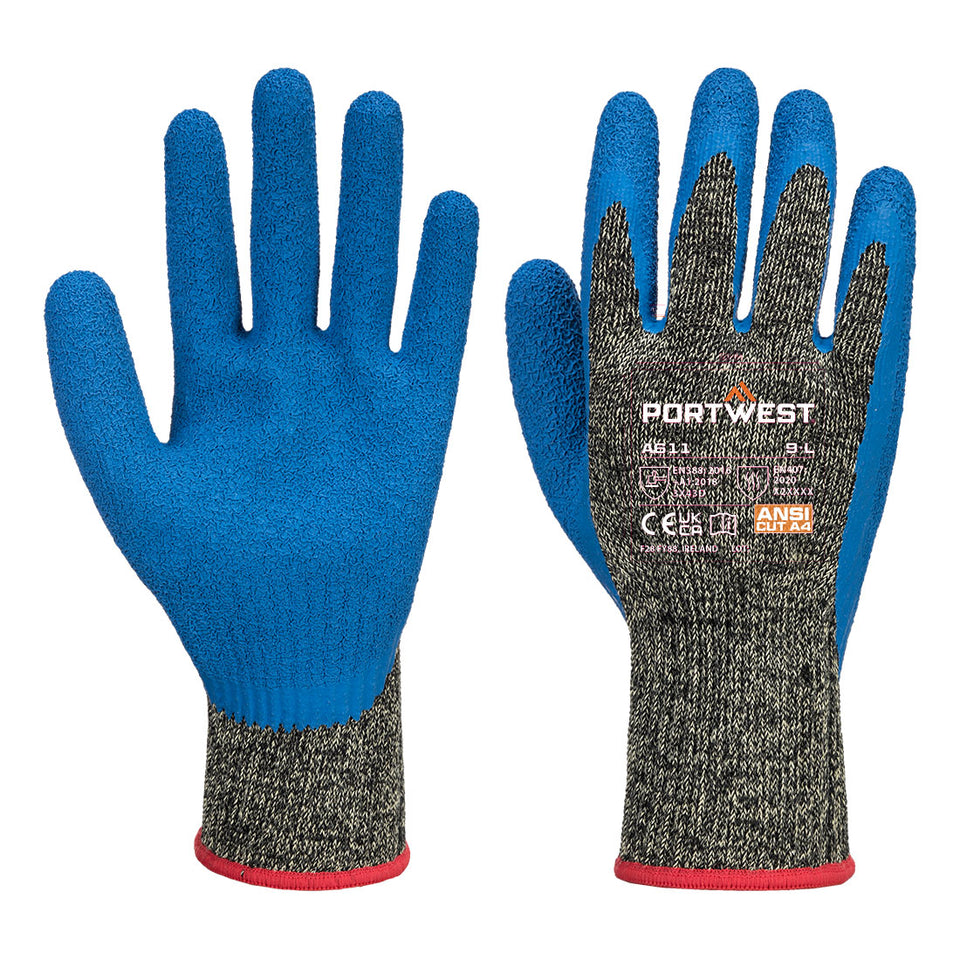 Guanto anti taglio in lattice aramide HR Portwest personalizzato con logo - Pubblienne