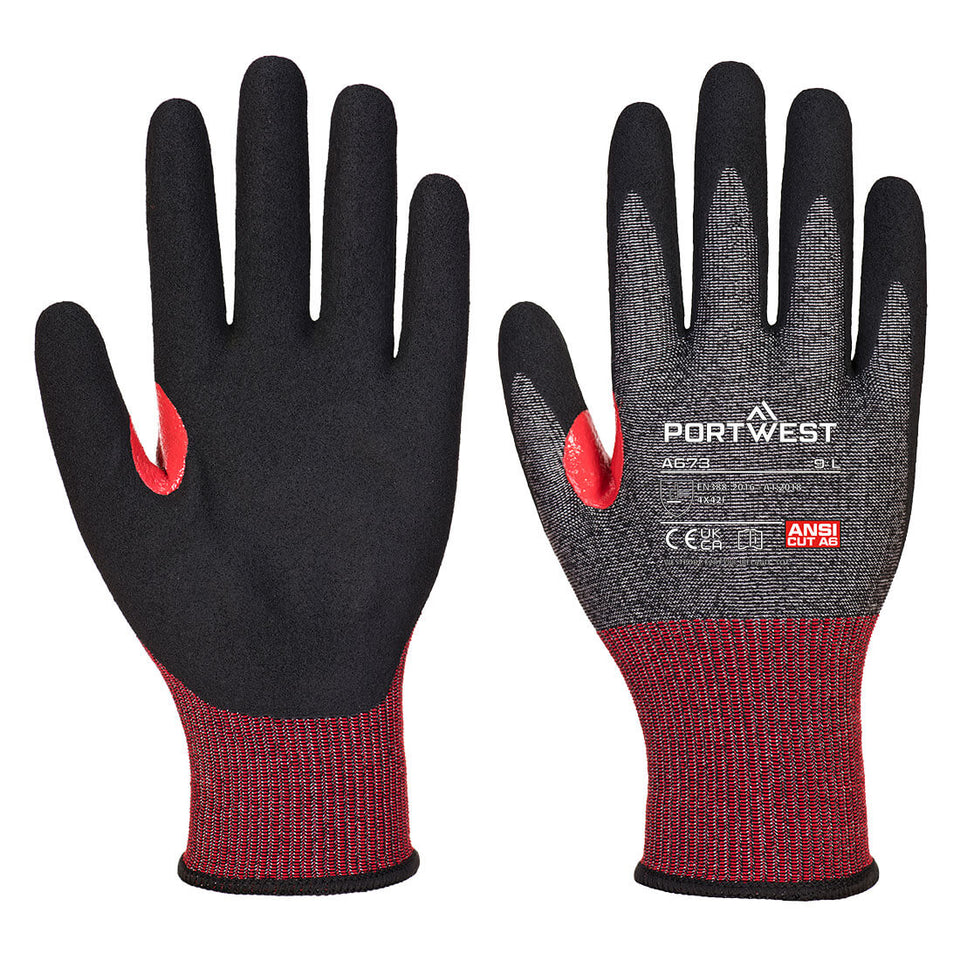 Guanto nitrile anti taglio CS F18 Portwest personalizzato con logo - Pubblienne
