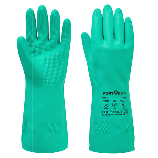 Guanto protezione chimica Nitrosafe Portwest personalizzato con logo - Pubblienne
