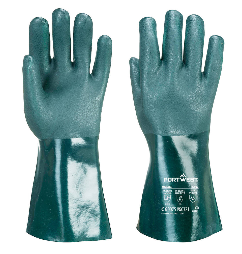Guanto PVC a doppia armatura 35cm Portwest personalizzato con logo - Pubblienne