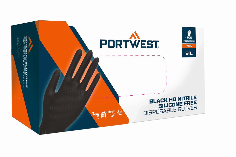 Guanto monouso Arancio HD (Pk100) Portwest personalizzato con logo - Pubblienne