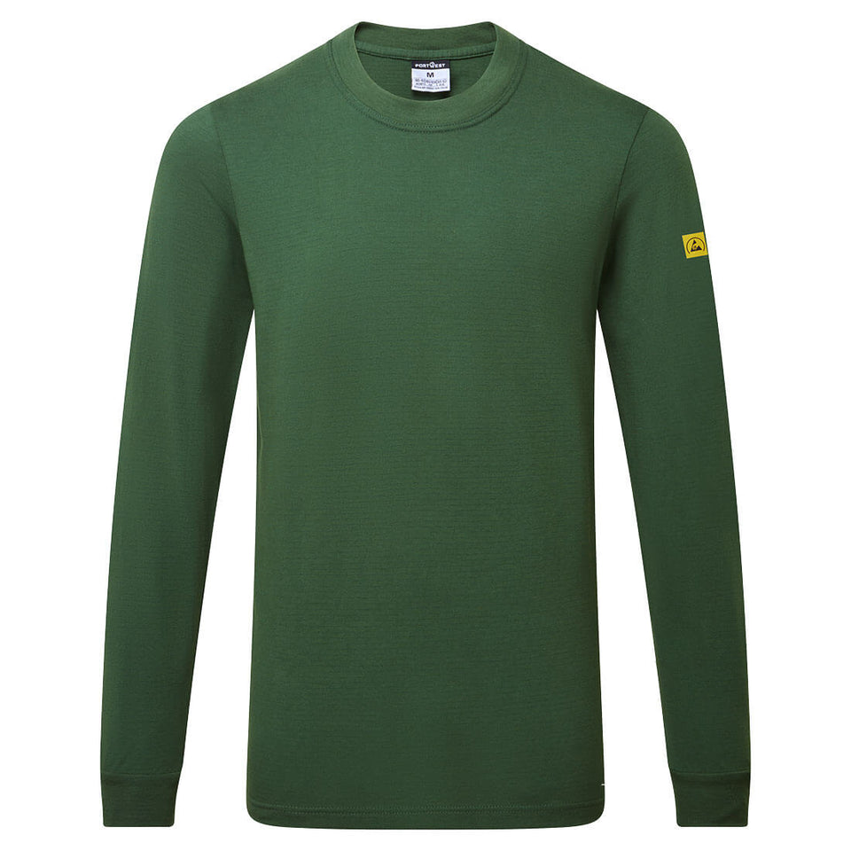 T-shirt manica lunga antistatica ESD Portwest personalizzato con logo - Pubblienne