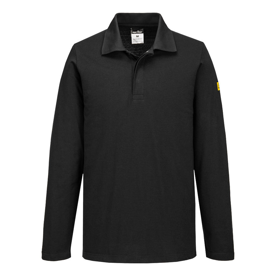 Polo antistatica ESD L/S Portwest personalizzato con logo - Pubblienne