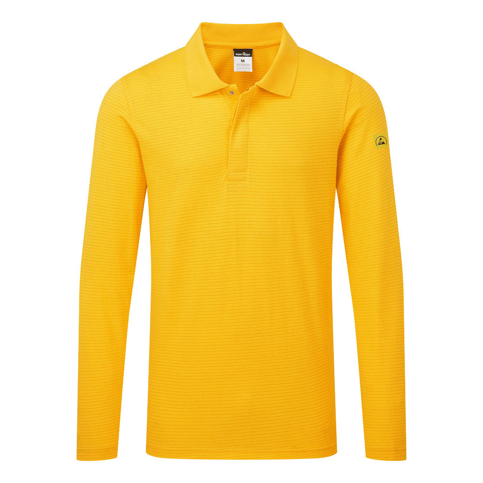 Polo antistatica ESD L/S Portwest personalizzato con logo - Pubblienne