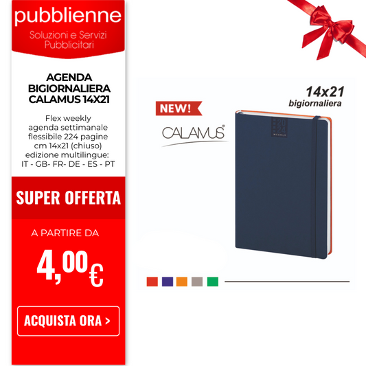 Agenda Bigiornaliera CALAMUS 14X21 personalizzato con logo - Pubblienne