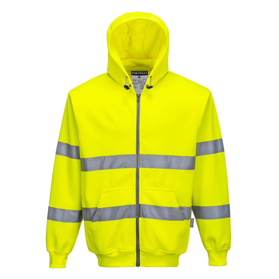 Felpa con cappuccio e zip intera Hi-Vis Portwest personalizzato con logo - Pubblienne
