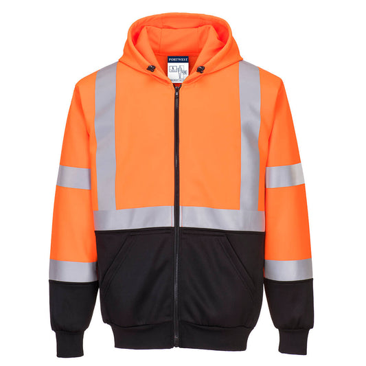 Felpa Bicolore con cappuccio Hi-Vis Portwest personalizzato con logo - Pubblienne