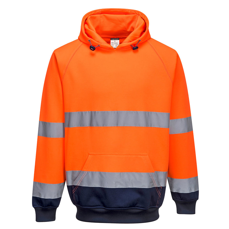 Felpa Bicolore con cappuccio Hi-Vis Portwest personalizzato con logo - Pubblienne
