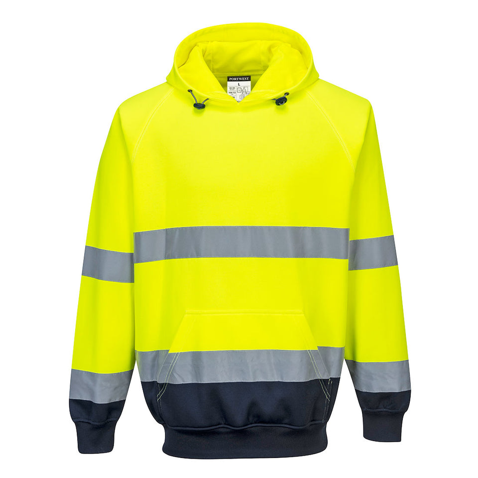 Felpa Bicolore con cappuccio Hi-Vis Portwest personalizzato con logo - Pubblienne