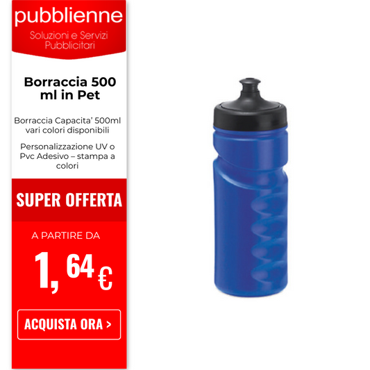 Borraccia 500 ml in Pet personalizzato con logo - Pubblienne