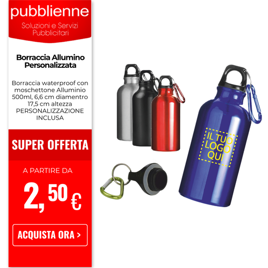 Borraccia Allumino Personalizzata personalizzato con logo - Pubblienne