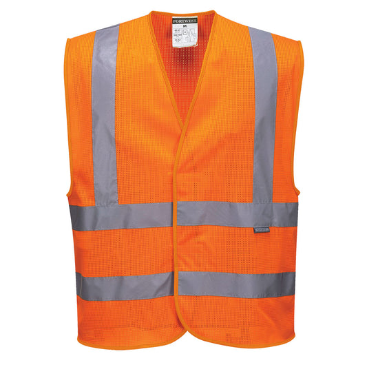 Gilet Banda Verticale MeshAir Hi-Vis Portwest personalizzato con logo - Pubblienne