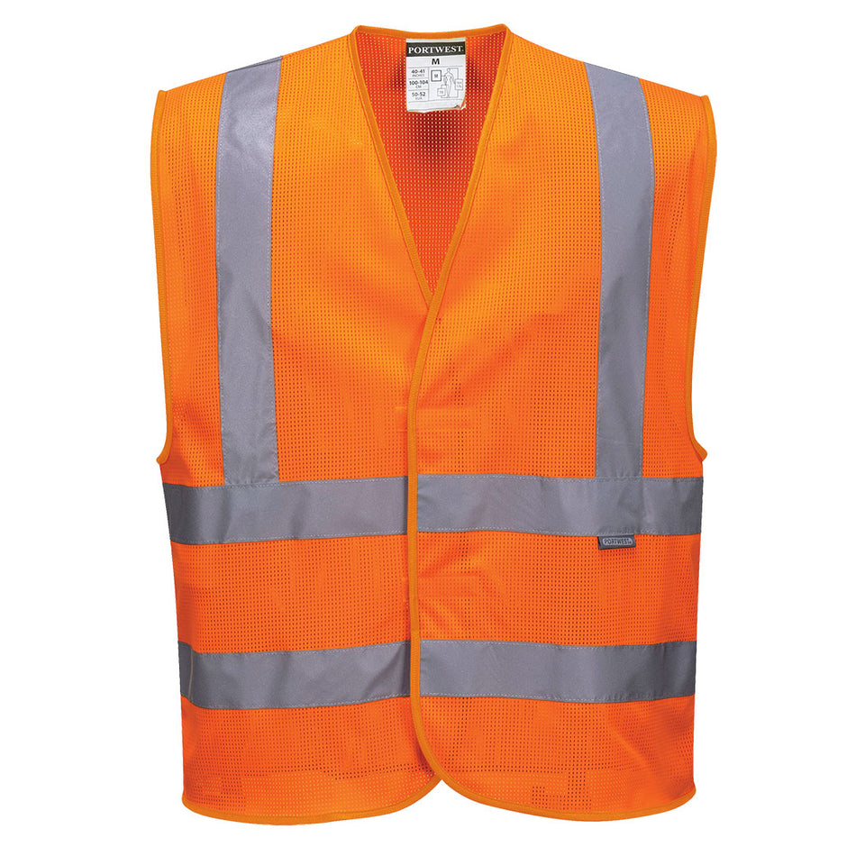 Gilet Banda Verticale MeshAir Hi-Vis Portwest personalizzato con logo - Pubblienne