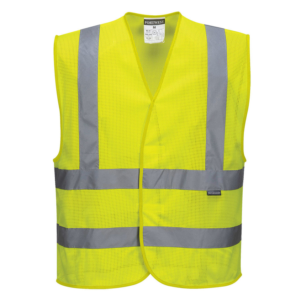 Gilet Banda Verticale MeshAir Hi-Vis Portwest personalizzato con logo - Pubblienne
