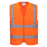 Gilet una banda orizzontale e due verticali Hi-Vis Portwest personalizzato con logo - Pubblienne