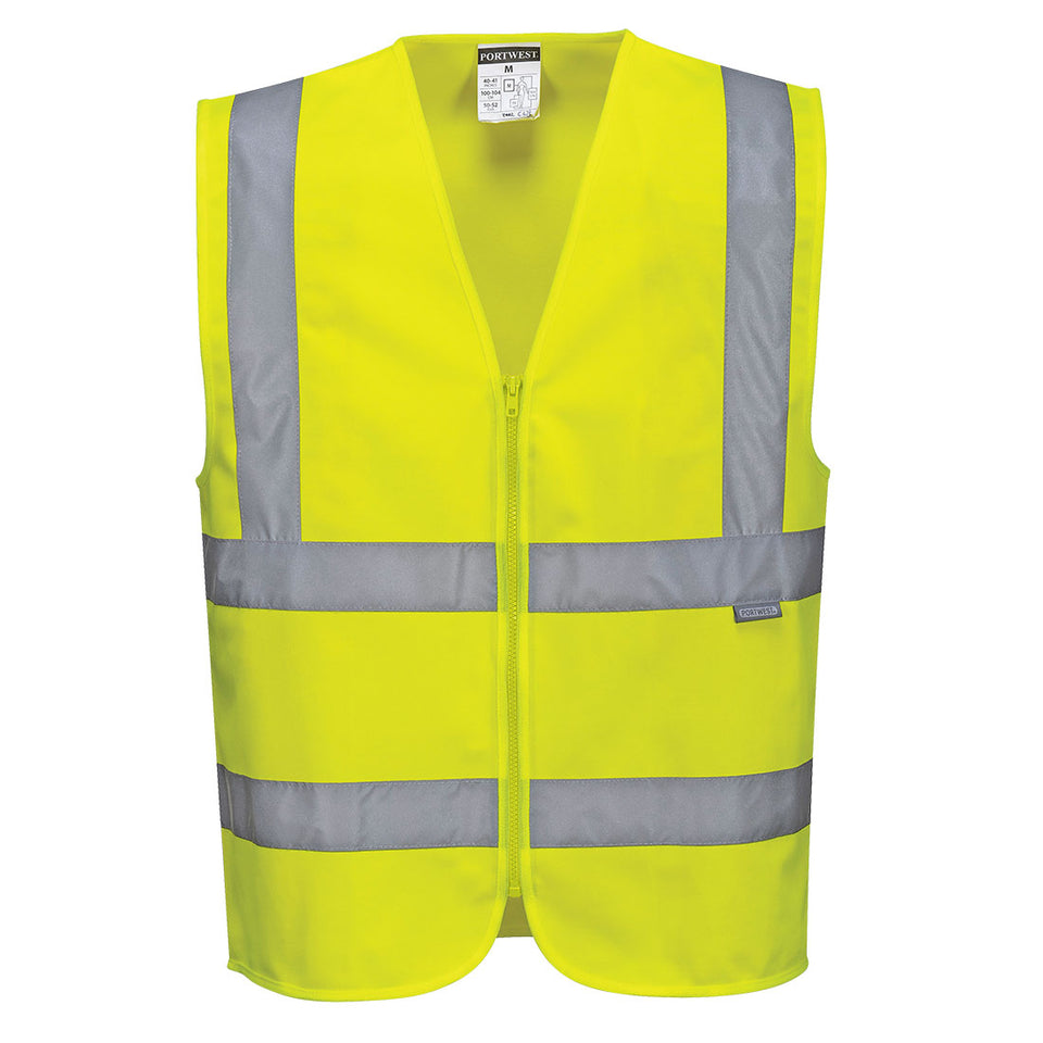 Gilet una banda orizzontale e due verticali Hi-Vis Portwest personalizzato con logo - Pubblienne