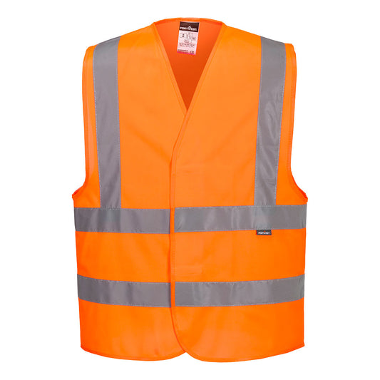 Gilet una banda orizzontale e due verticali Hi-Vis Portwest personalizzato con logo - Pubblienne