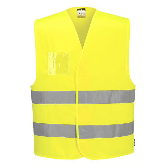 Gilet con porta badge Hi-Vis Portwest personalizzato con logo - Pubblienne