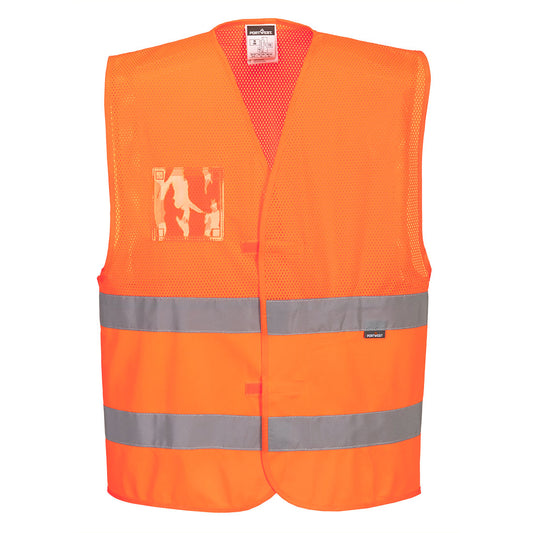 Gilet mezza rete Hi-Vis Portwest personalizzato con logo - Pubblienne