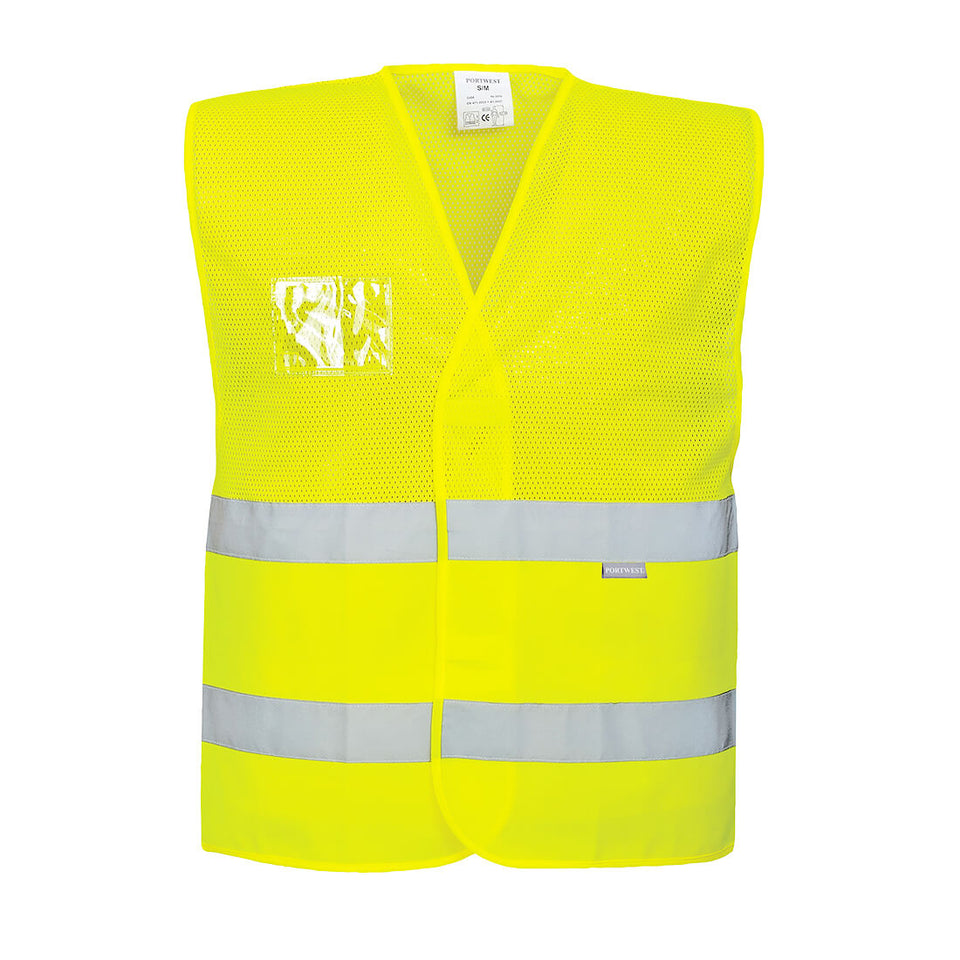 Gilet mezza rete Hi-Vis Portwest personalizzato con logo - Pubblienne