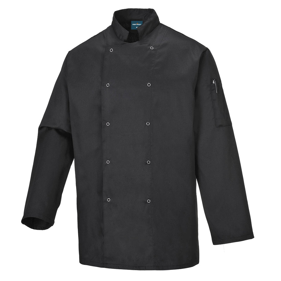 Giacca Suffolk con bottoni automatici L/S Portwest personalizzato con logo - Pubblienne