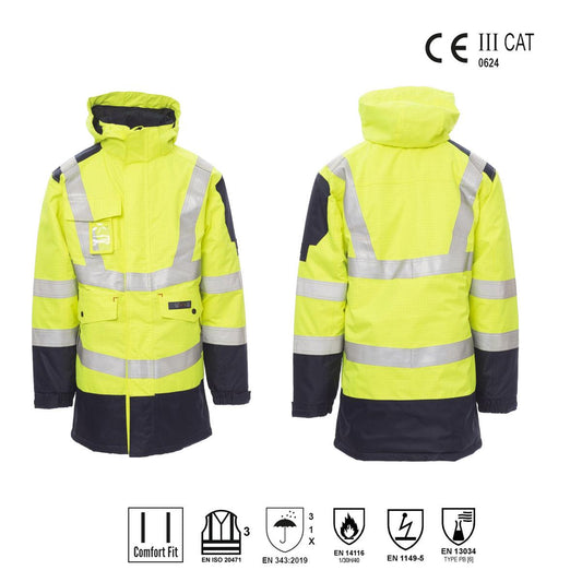 SHIELD GIUBBINO PARKA BICOLORE ALTA VISIBILITA' PAYPER personalizzato con logo - Pubblienne