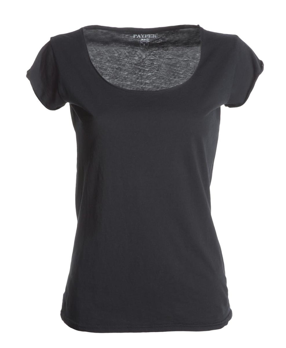 SOUND+LADY T-SHIRT AMPIO SCOLLO CON M/CORTA PAYPER personalizzato con logo - Pubblienne
