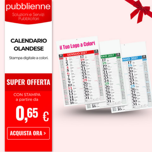 Calendario Olandese personalizzato con logo - Pubblienne