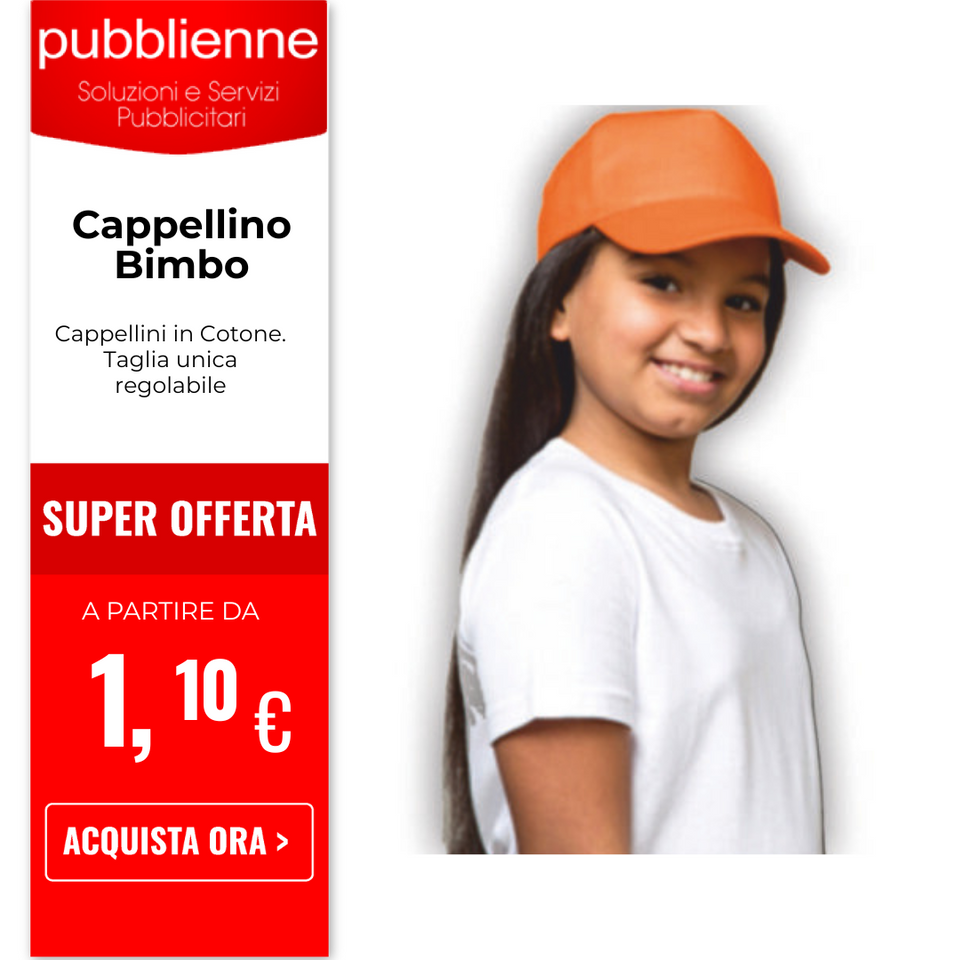 Cappellino Bimbo personalizzato con logo - Pubblienne