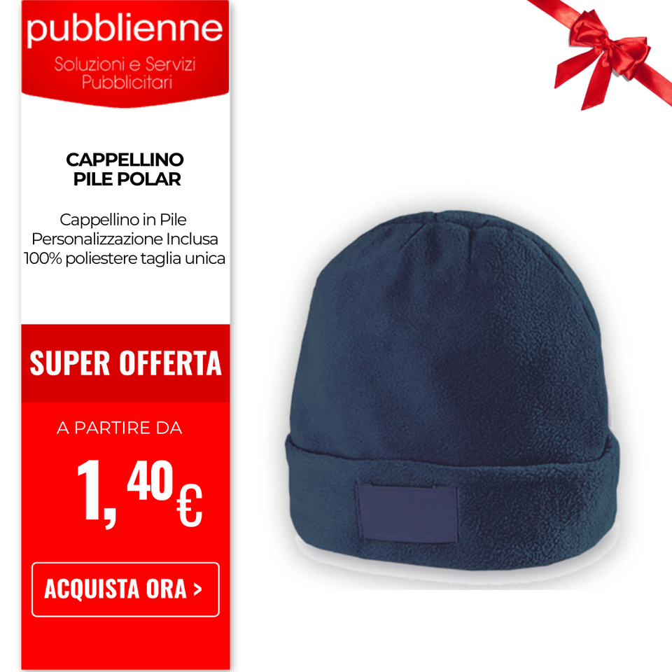 Cappellino Pile Polar personalizzato con logo - Pubblienne