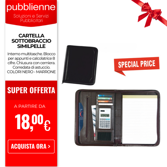Cartella Sottobraccio Similpelle personalizzato con logo - Pubblienne